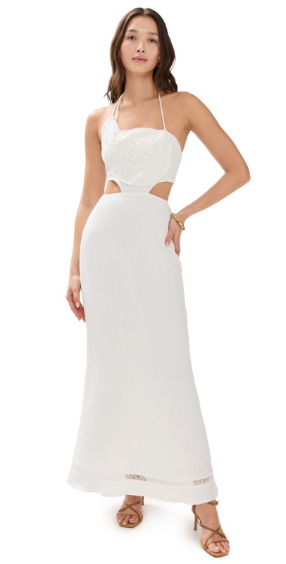 The Wolf Gang Cara Shell Maxi Dress Ivory