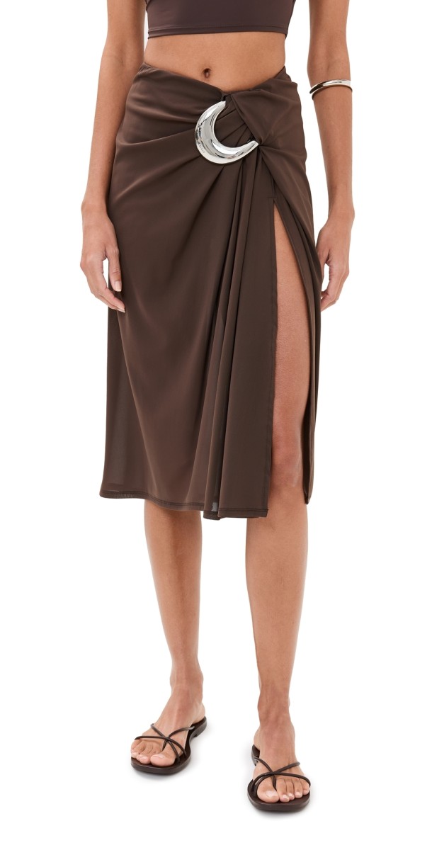 STAUD Chiara Skirt Dark Chocolate
