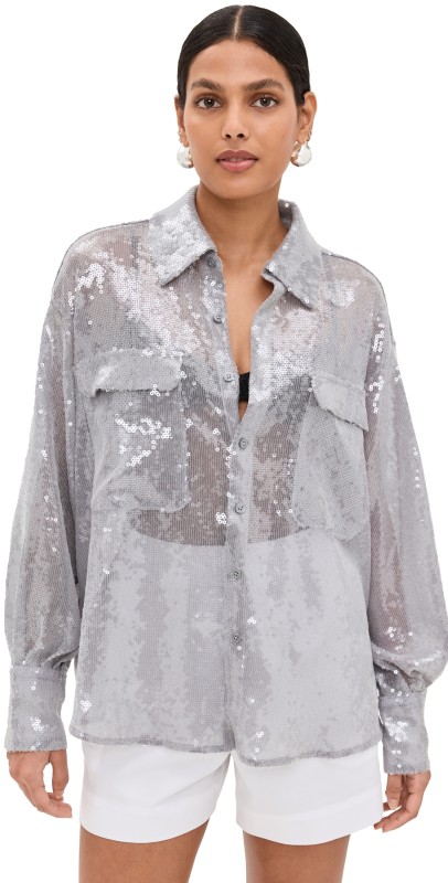 Free People Disco Margartia Button Down Rocket