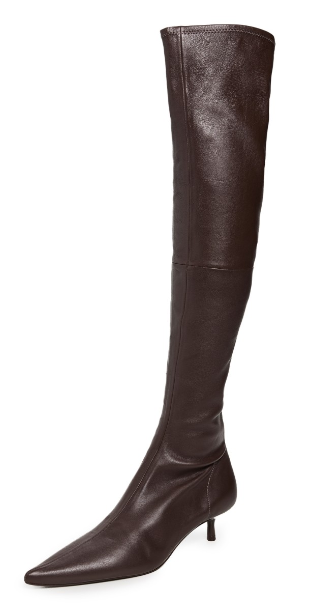 SIMKHAI Joni Stretch Leather Over-The-Knee Boots Hickory