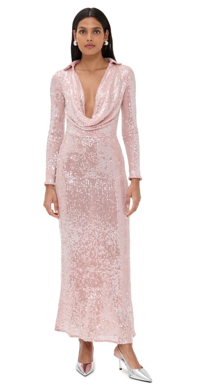 BARDOT Lorel Sequin Mesh Dress Bliss Pink