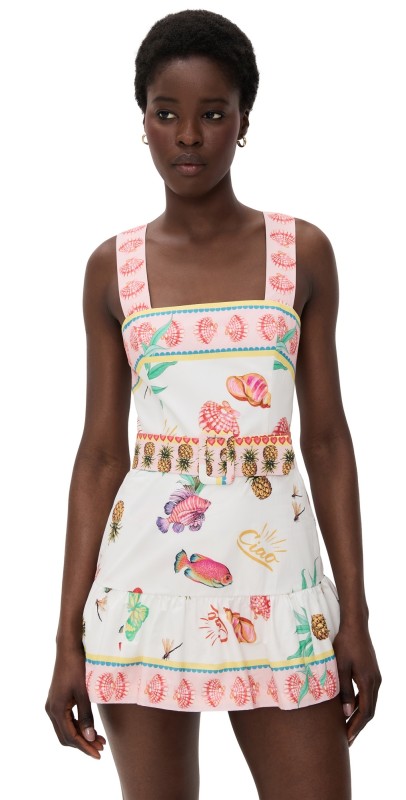 Amanda Uprichard Lena Skort Romper Postcard Print