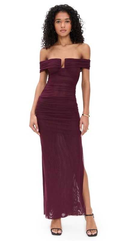 Bec + Bridge Poppy Gathered Maxi Dress Plum