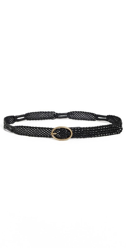 Anderson's Slim Wrapped Hand Woven Leather Belt Black N1