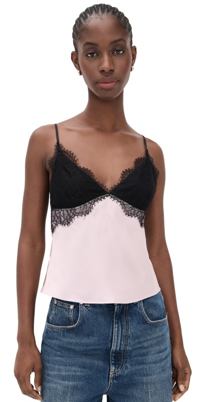 CAMI NYC Hilda Silk Camisole Oat/Black