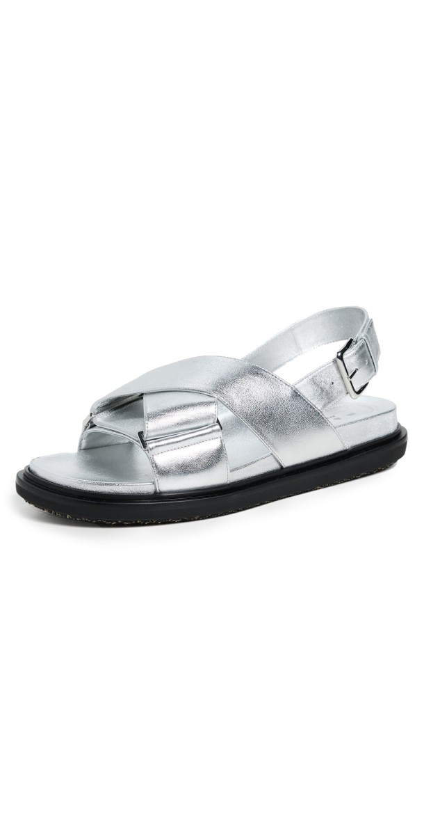 Marni FB Crisscross Sandals Silver