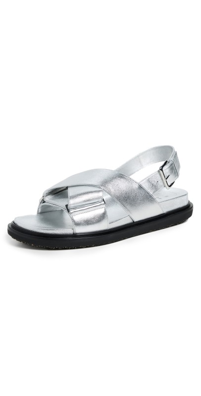 Marni FB Crisscross Sandals Silver