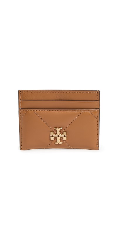 Tory Burch Kira Diamond Quilt Card Case Classic Chestnut