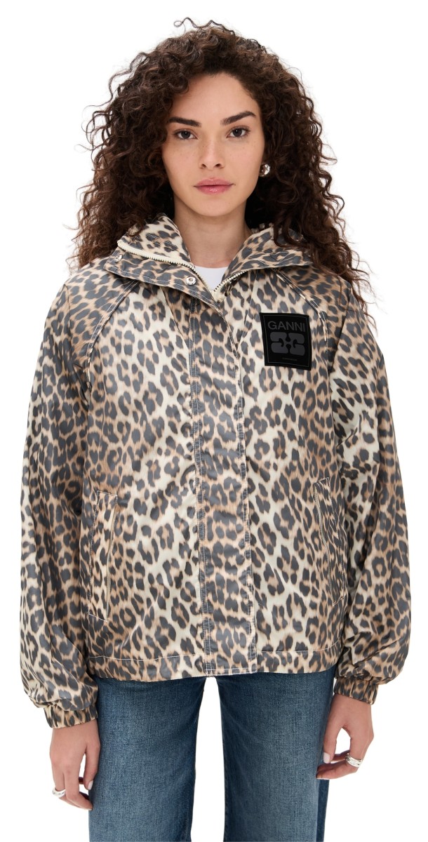 GANNI Flyweight Nylon Jacket Almond Milk