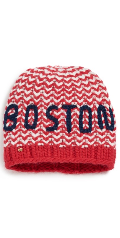Lele Sadoughi Boston Beanie Red Melang