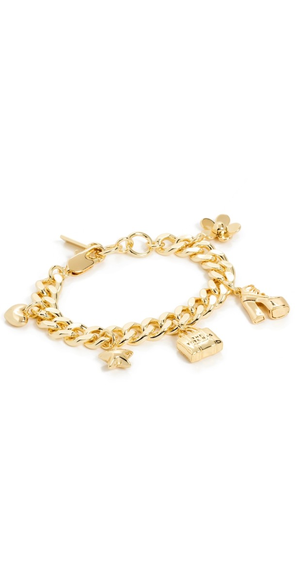 Marc Jacobs Mini Icon Charm Bracelet LIGHT ANTIQUE GOLD