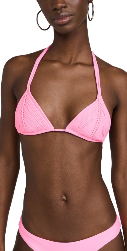 PQ Swim Isla Triangle Bikini Top Vivid Pink