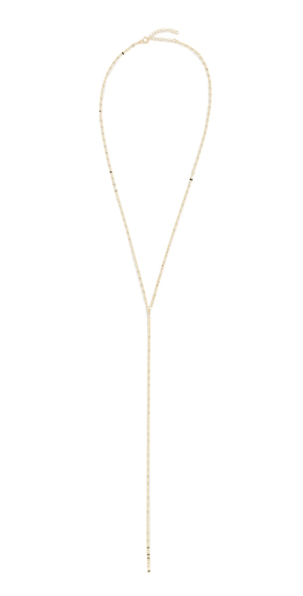 SHASHI Rebecca Lariat Necklace Gold