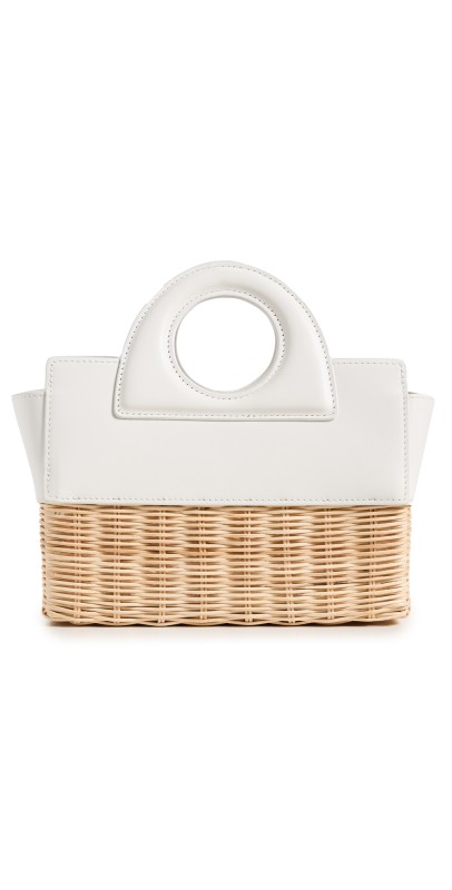 ALEXIS Penelope Petite Rattan Tote Blanc