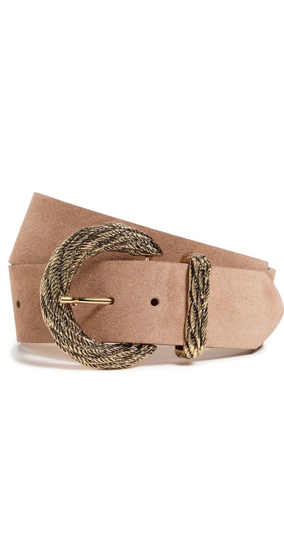 L'AGENCE Adelle Suede Belt Cappuccino