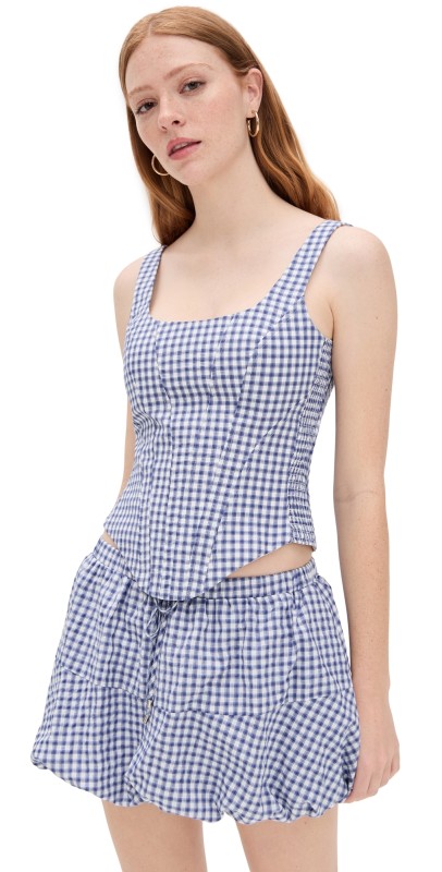 Amanda Uprichard Ryland Top Blue White