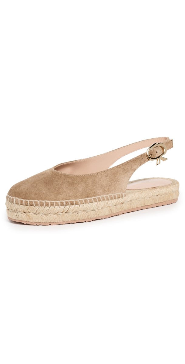 Gianvito Rossi Paz Velour and Corda Espadrilles Camel/Natural