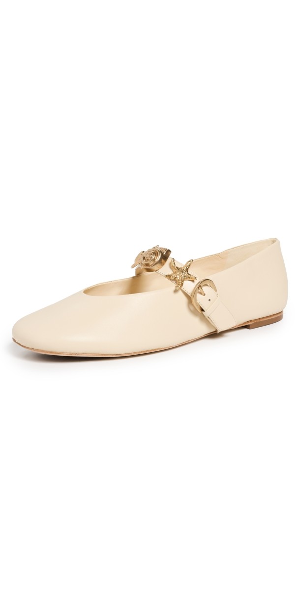 Reformation Bethany Ballet Flats Cream Puff Shells