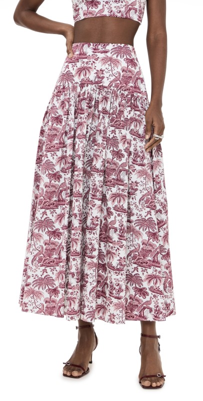 STAUD Procida Skirt Bordeaux Toile