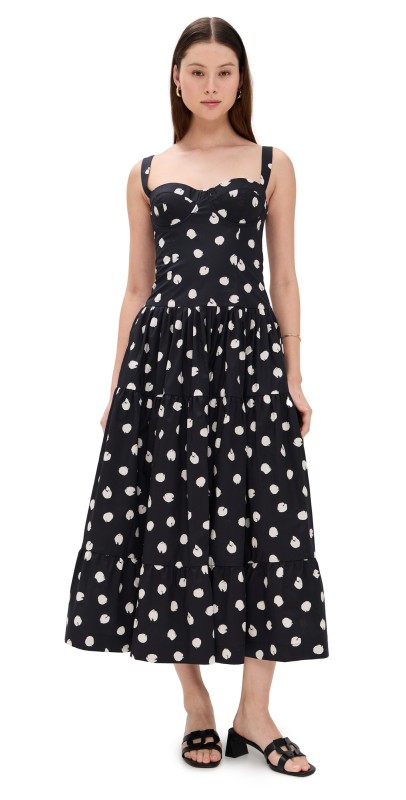 Cara Cara Santiago Midi Dress Spot Black Egret