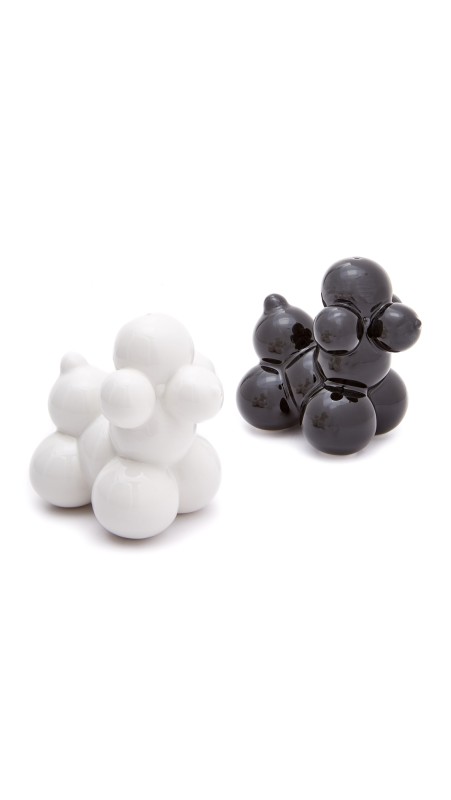 Jonathan Adler Poodles Salt and Pepper Shakers Black/Whit