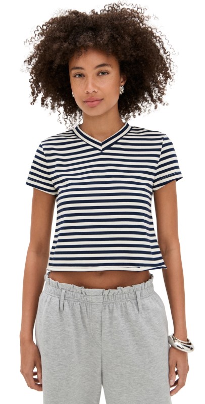 Lioness North Light Tee Navy White Stripe