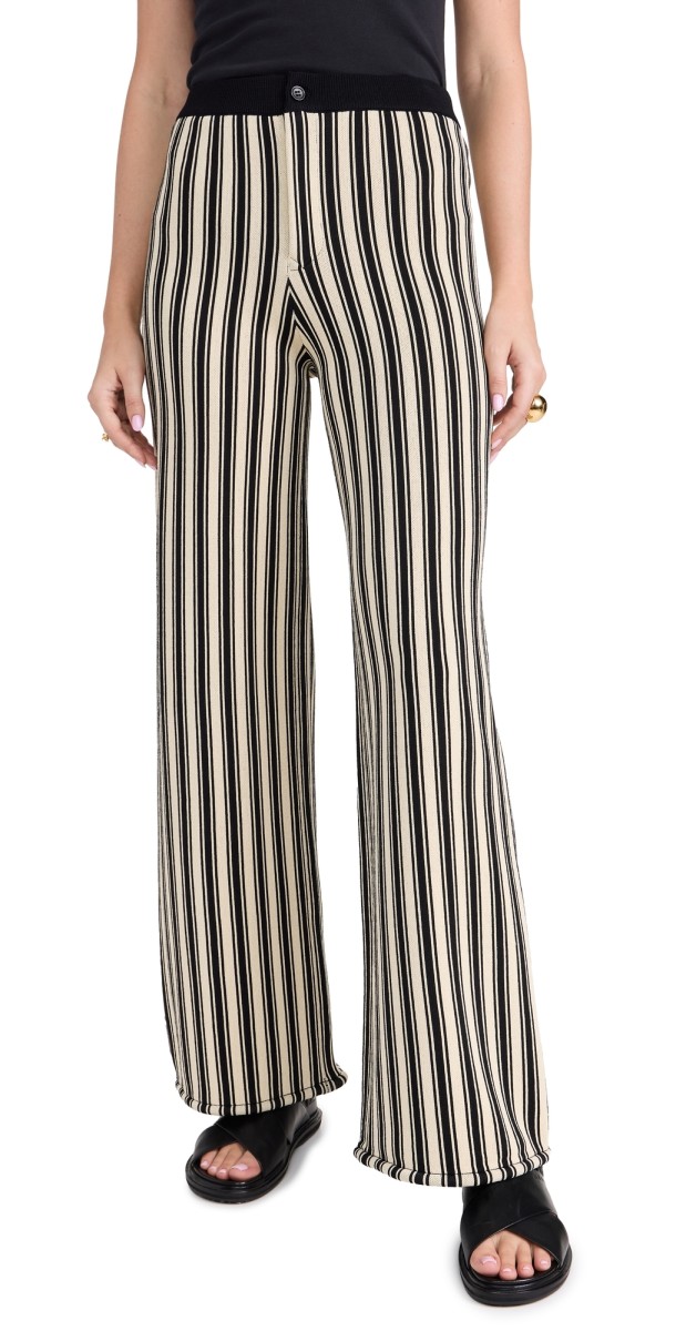 SIMONMILLER Jabber Knit Pants Black/Rice Flour Stripe