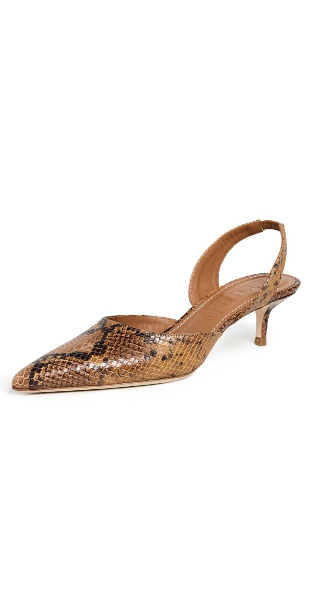 STAUD Sebastian Slingback Heels Snake