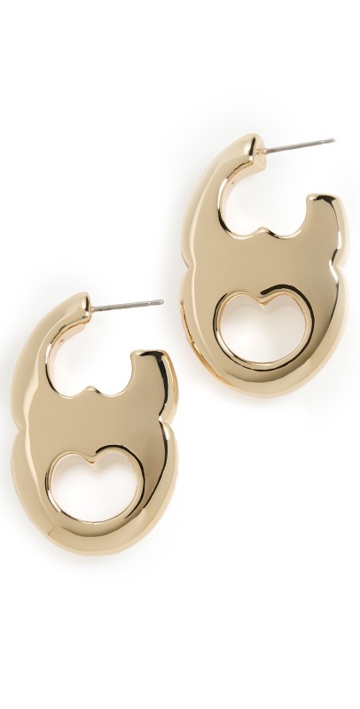 Tory Burch Gemini Link Earrings Light Brass