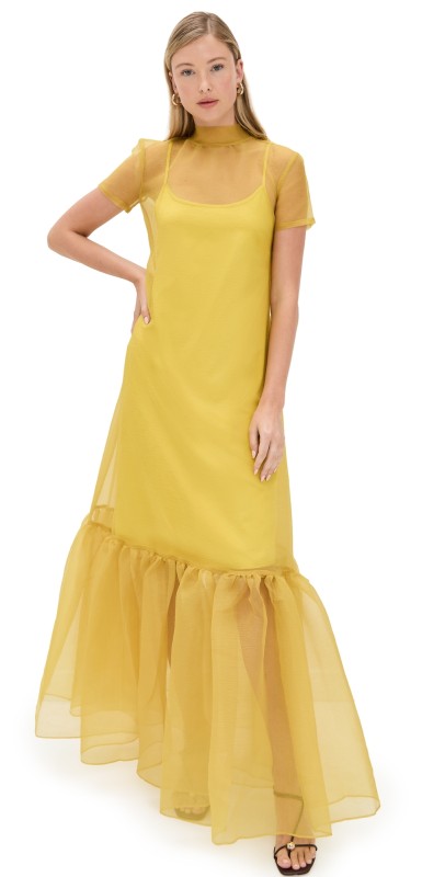 STAUD Calluna Dress Chartreuse