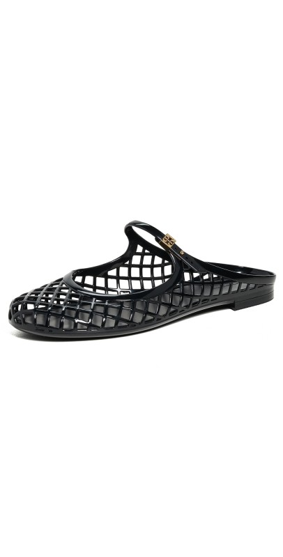 Tory Burch Mellow Mary Jane Jelly Flats Perfect Black / Gold