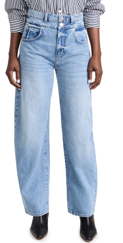 FRAME Double Waist Long Barrel Jeans Weston