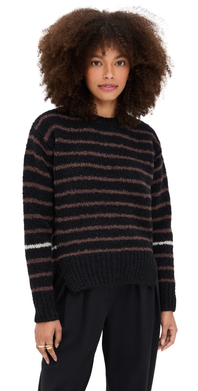 Proenza Schouler White Label Leonie Sweater In Stripe Wool Black multi