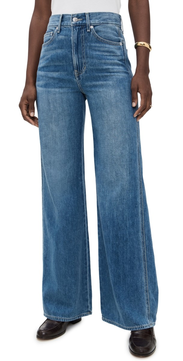 Veronica Beard Jean Taylor High Rise Wide Leg Jeans French Kiss