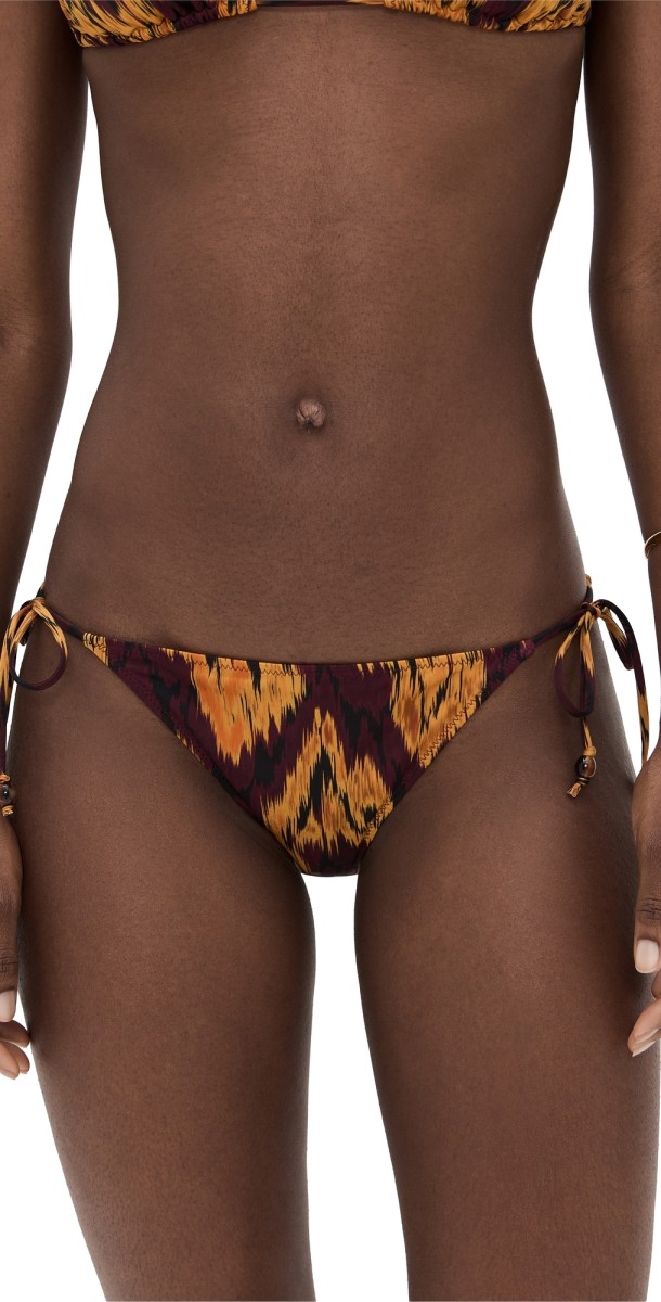 Ulla Johnson Zoe Beaded String Bikini Bottoms Terra