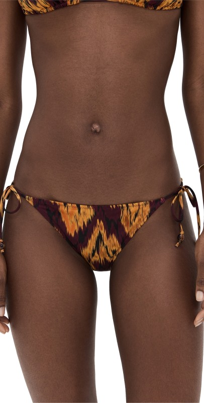 Ulla Johnson Zoe Beaded String Bikini Bottoms Terra