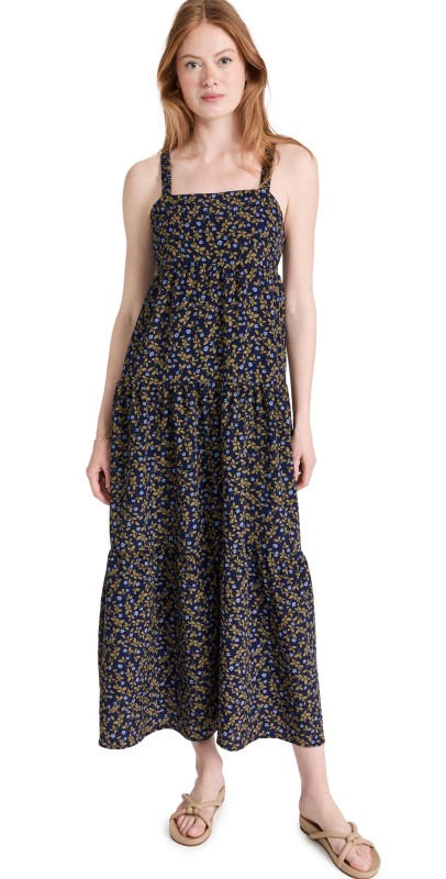 Moon River Maxi Dress Navy Multi