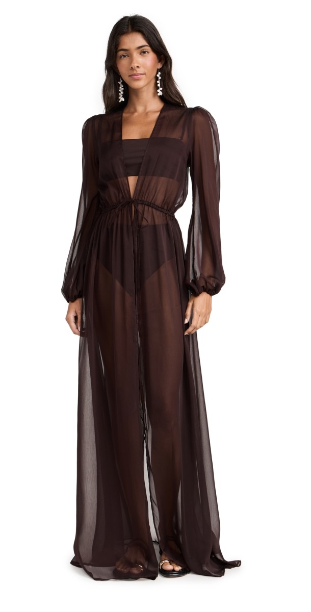 Shani Shemer Veronica Maxi Dress Chocolate Brown