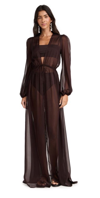 Shani Shemer Veronica Maxi Dress Chocolate Brown