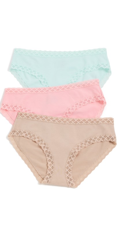 Natori Natori Bliss Briefs 3-Pack Mint/Café/Pink