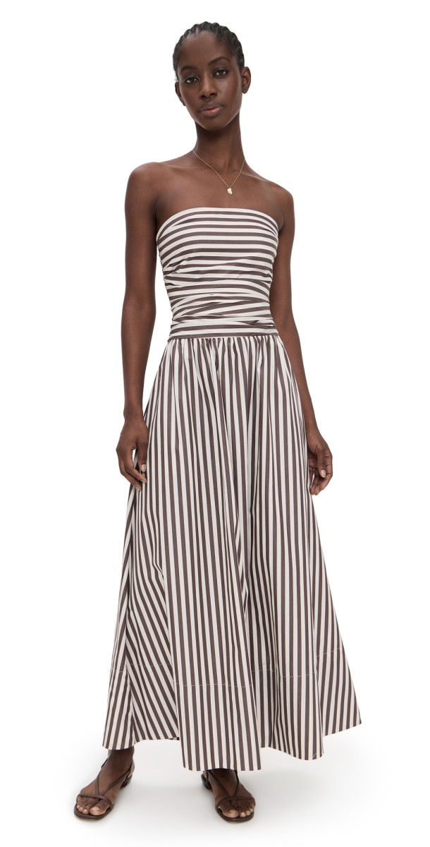 FAITHFULL Vera Maxi Dress Norway Stripe Espresso