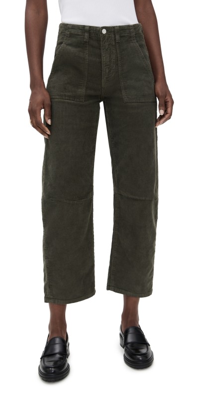 LE JEAN Corduroy Utility Soft Barrel Jeans Forest