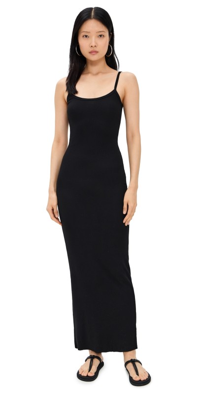 Cotton Citizen Verona Spaghetti Maxi Dress Jet Black