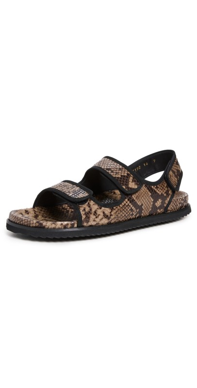 Freda Salvador Klara Sandals Stone Embossed Snake