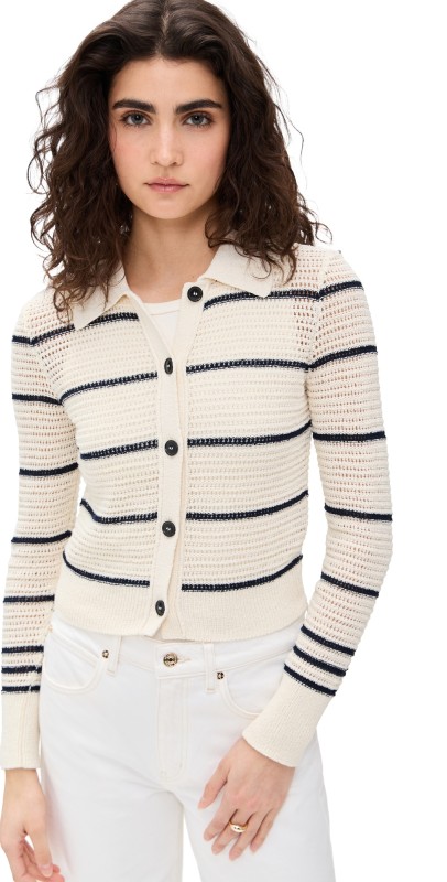 FRAME The Shrunken Cardigan Cream Multi