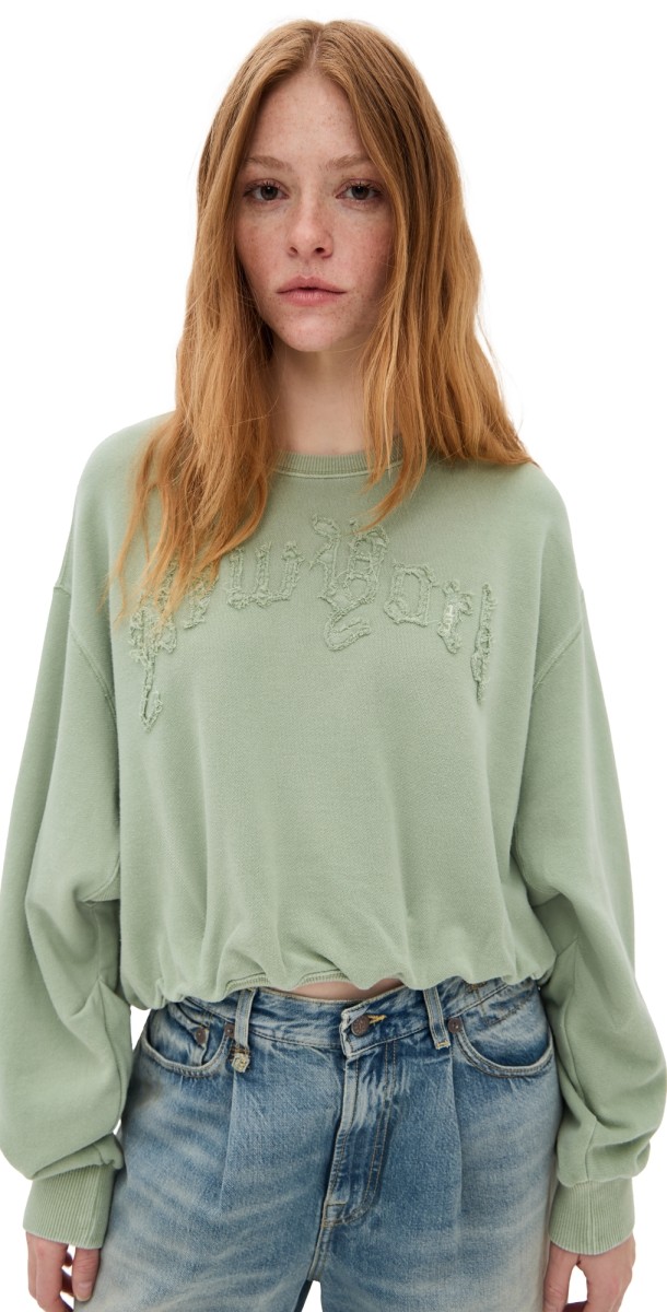 R13 New York Balloon Crewneck Light Olive