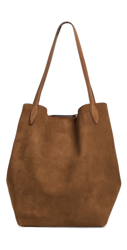 Madewell The Oversized Shopper Tote In Suede Dried Acor