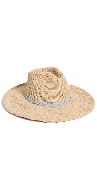 Hat Attack Raffia Crochet Cowboy Hat Nat/Blu