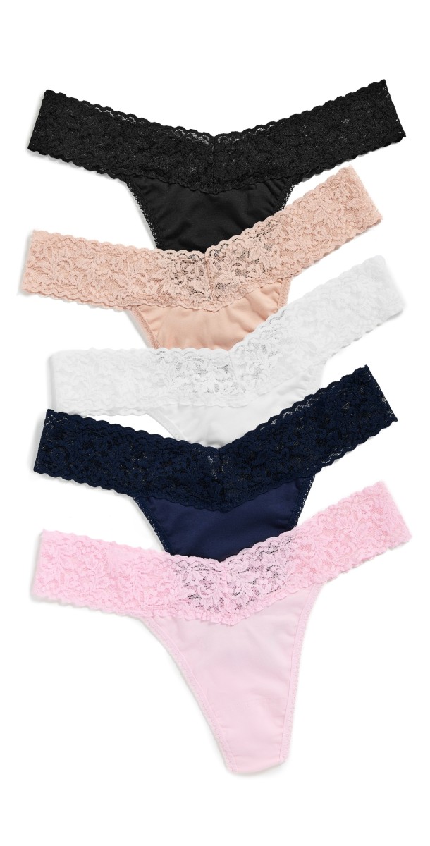 Hanky Panky Cotton Original Rise Thong 5 Pack Bwc