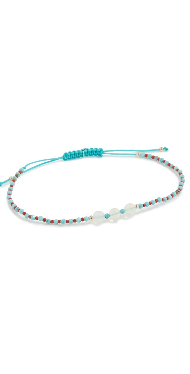 JIA JIA Levi Opal Coral Turquoise Cord Bracelet Blue Pink